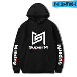 Frdun Tommy Kpop 2019 NEW Team super M NEW Album SuperM Print Hooded sweatshirt Women/Men Clothes Casual Hoodie sweatshirt