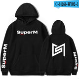 Frdun Tommy Kpop 2019 NEW Team super M NEW Album SuperM Print Hooded sweatshirt Women/Men Clothes Casual Hoodie sweatshirt