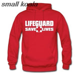 3 Side Print Lifeguard  man Hoodie Sweatshirt Red Life Guard New Unisex S-2XL